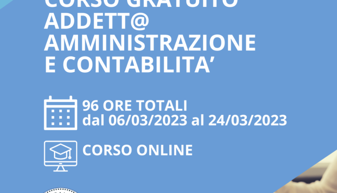 corso gratuito addetto all'amministrazione e contabilità